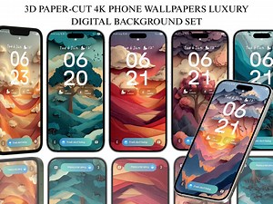 Android HD Paper Cut Wallpaper Set | 3D Nature Phone Backgrounds | Calm Pastel Luxury Aesthetic | Instant Digital Download - Etsy UK