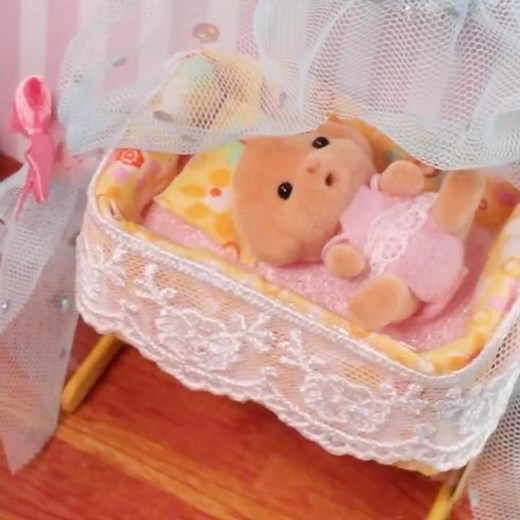 How to Make a Miniature Cute Baby Cradle | DIY Miniature Cardboard House Baby Nursery Room #diy