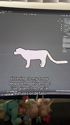 you can tell this is a low poly snow leopard because of the