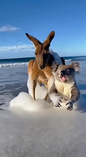 33K views · 658 reactions | Kanga and a Koala hitting the beach for a swim but end up having a bubble bath.  #justforfun #alwayslookonthebrightside Video: South Australia Events and Tourist Attractions | South Australia Events and Tourist Attractions | Facebook