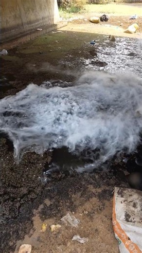 Dry ice in dirty water