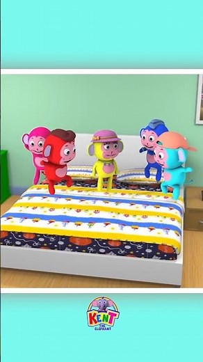 Five Little Monkeys 🐒 #shorts #nurseryrhymes #kidssongs #allbabieschannel