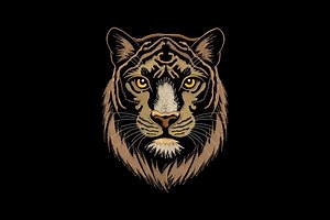 Majestic Tiger Face Machine Embroidery Design, Wild Animal Head Digital Pattern, Instant Download - Etsy Australia