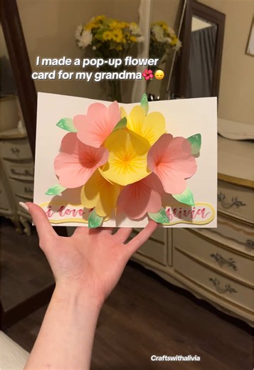 Handmade Pop-Up Flower Card for Grandma