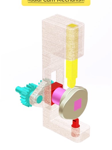 Radial Cam Mechanism #cammechanism#radialcam#mechanism#mechanicalengineering#engineering#engineeringanimation