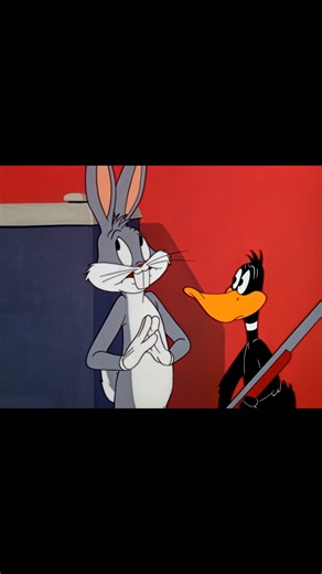 Looney Vault on Instagram: "🐇🦆 Watching television, Daffy Duck is excited by a hunting show called the QTTV Sportsman Hour that offers one thousand dollars for the first viewer to bring a rabbit to TV station QTTV. Of course, Daffy only really knows one rabbit - BUGS! Title: People Are Bunny"