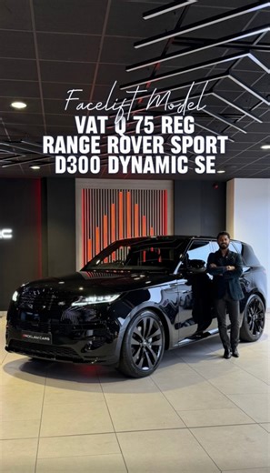 As New VAT Qualifying Facelift Model - 2025 75 Range Rover Sport 3.0 D300 Dynamic SELive Priced at £95,990 - PLEASE NOTE: This Range Rover Sport is VAT Qualifying, PriceIncludes VAT - Contact Joe on 07835377418 or Business WhatsApp us on 07724101010 📲 Styled in a triple black colour combination finished in Santorini Black Metallic with Black Exterior Pack Detailing, 23" Gloss Black Alloys, Privacy Glass & luxurious Ebony Leather Interior ✔️Fixed Panoramic Sunroof✔️Air Suspension✔️Heated Front &