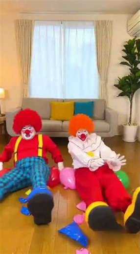 Clown Balloon Sit Challenge #funny #comedy #clown