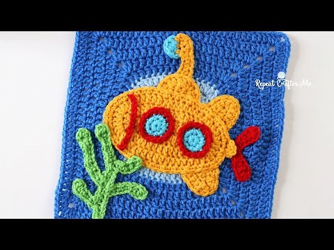 Crochet Submarine - Under the Sea CAL Square 8