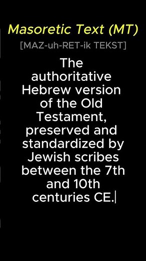 Masoretic Text MT - Theology, one word at a time