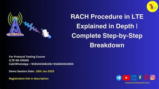 RACH Procedure in LTE Explained in Depth | LTE RACH |Preamble| MSG 1 to MSG 5 | TechLTE World