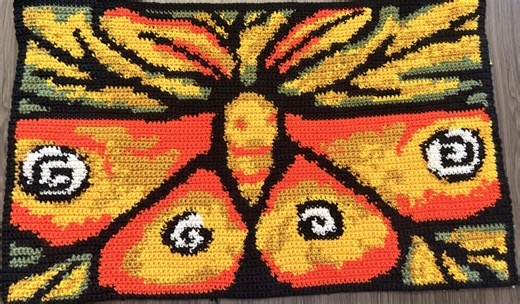 Moth Crochet Tapestry Pattern, PDF Pattern, Wall Hanging, Decor - Etsy