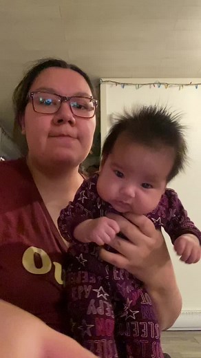 When you wanna take a cute video of your baby and this happens. Right after her bath too lol my son in the background thou 😂