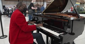Pianists brought in to Denver International Airport to help soothe passengers