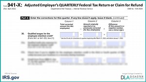941-X: 30. Qualified Wages for the Employee Retention (revised 2024)