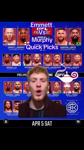 Emmett vs Murphy Quick UFC Fight Night Picks