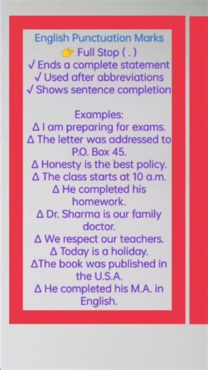Full Stop. #2 #English Punctuation Marks