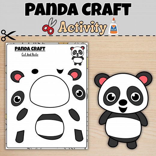Panda Craft Activity: Cut and Paste Animal Project (PDF) - Etsy Canada