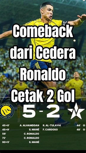 Al Nassr vs Al Najma, Comeback dari cedera, Ronaldo cetak 2 gol bagi al Nassr #shorts #football