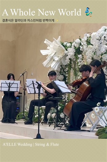 Aladdin OST - A Whole New World 🧞‍♂️| 이 순간만큼은 알라딘과 자스민처럼 ✨ | Flute & String 🎻 Live Wedding Music