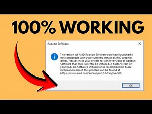 EASY FIX - The Version of AMD Radeon Software You Have Launched is not compatible with the graphic