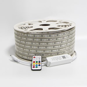 [Hot Item] 220V 110V RGB LED Strip Lights 5050 50m 100m Multicolor Flexible Roll IP65 Outdoor Waterproof RGB Dual Color Rope LED Light Strip