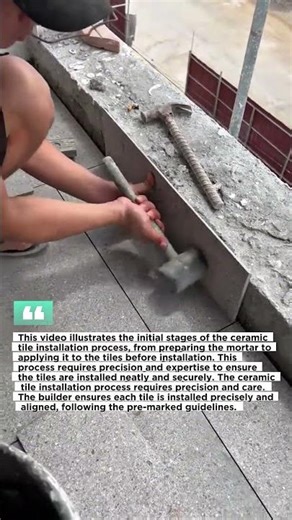 This is the correct process for installing ceramic tiles.