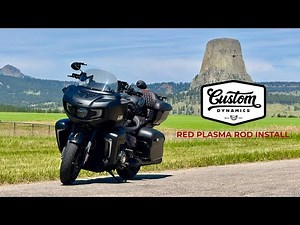 Custom Dynamics Red Plasma Rod Install on a 2023 Indian Pursuit Dark Horse.
