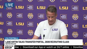 🔴 LIVE: Lane Kiffin, known as "The Portal King" to some, discusses transfer portal acquisitions and the 2026 recruiting class | WVUE FOX 8