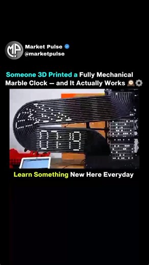 Someone 3D Printed a Fully Mechanical Marble Clock — and It Actually Works 🕰️⚙️ #education