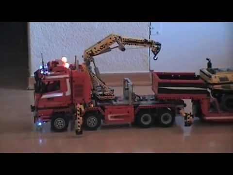 Lego Technic Truck 8258 LKW Tieflader Trailer mit 8043 full rc ONLY LEGO PARTS lowbed