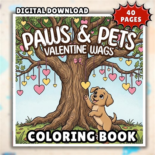 Printable Cute Dog Coloring Pages for Kids, Bold and Easy Aesthetic Coloring Book, Cozy Hygge Activity for Toddlers, 40 Pages - Etsy