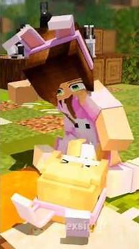 Alex Sister fights and hits bunny of Girl Easter Egg - minecraft animation #shorts