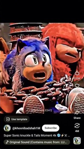 Super Sonic knuckle & Tails Moment#sonic😰 #knuckle&tail#sonicthehedgehog 🫡#sonicmovie3 #4k
