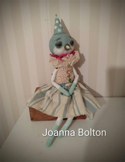 Hand Stitched Textile Art Bird - Original One- Of- A- Kind Artist Doll - Original- Bluebird- Joanna Bolton - Etsy