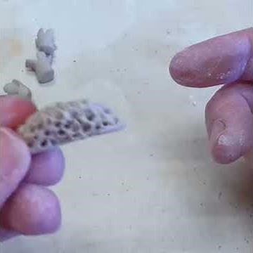 Making coral /sea sponge for ceramic clay sculpture