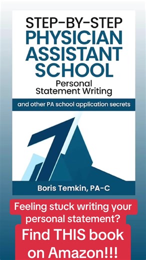 Feeling stuck writing your personal statement for PA school or even medical school, CAA, NP, CRNA, undergraduate, or virtually any personal statement? This book is your answer. ##PASchool##MedicalSchool##College##GradSchool