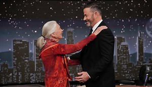 Dr. Jane Goodall teaches Jimmy how to speak chimp! 🥰 | Jimmy Kimmel Live