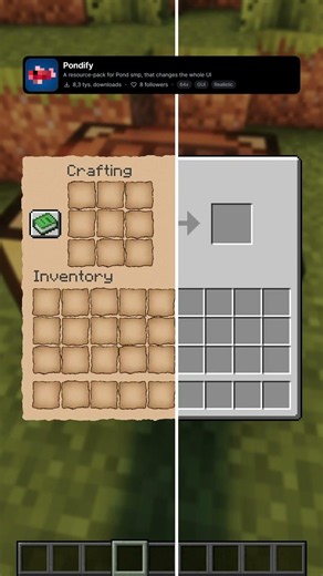 Best Minecraft UI Resource Pack:Pondify #minecraft #shorts #mc