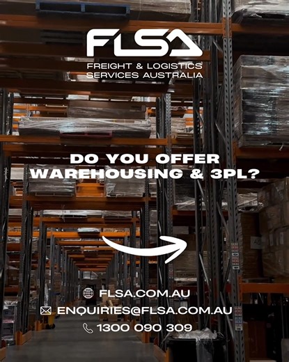 Freight & Logistics Services Australia on Instagram: "📦 Storage. Fulfilment. Distribution. Yes, we do it all. FLSA offers warehousing & 3PL solutions built to support freight and supply chains across Australia 🇦🇺 From inventory management to outbound delivery, it’s logistics that scales with you. 👉 Visit our website to learn more about our 3PL services. #WarehousingAustralia #3PL #FreightAustralia #SupplyChainAustralia #AustralianBusiness"