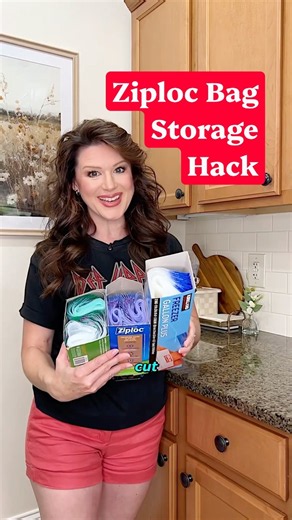 Easy Ziploc Bag Storage Hack #storagehack #pantryorganization #homestorage #kitchenorganization