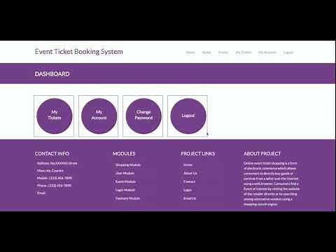 Python Django And MySQL Project on Event Ticket Booking System