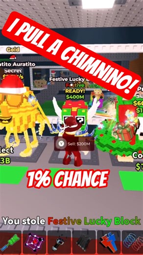Rare Festive Lucky Block Opening! Chimnino | Steal a Brainrot 🧠