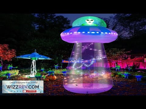 10 FT Inflatable UFO Halloween Decor with LEDs for Halloween Decorations