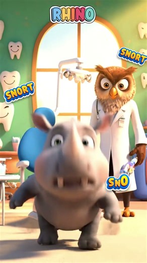 Giraffe Hum Hippo Splash Rhino Snort Flamingo Honk | Funny Dentist Song 🦒🦛🦏🦩