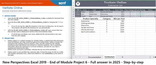 New Perspectives Excel 2019 | Module 6: End of Module Project 1 | Veritate Online (Update 2025)