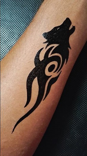 Wolf Tribal Tattoo Design | Unique Tattoo Art Idea #tattoo #wolftattoo #art ##drawing #sketch #short