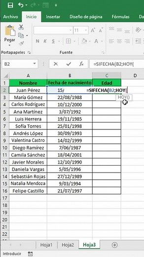 How to calculate the exact age with DATEDSI in Excel (without errors) #excel #shorts