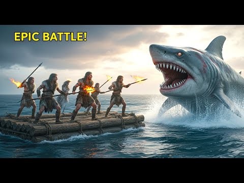 MEGALODON vs ANCIENT HUMANS: Epic Prehistoric Battle for Survival