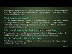 How To Properly Declare a static const Array in C+ +